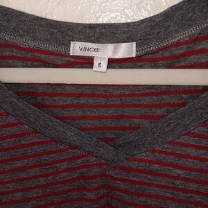 Vince long sleeve. Size Small. Gray and Red striped.